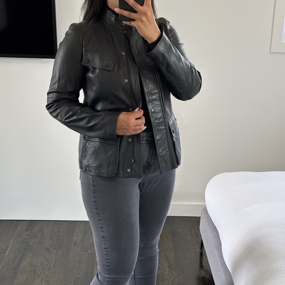 Vince Jacket Biker Pocket Leather Women's Sz Medium Authentic❤️ - Picture 3 of 12